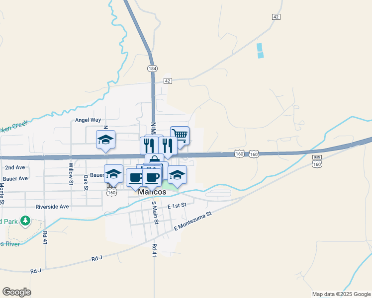 map of restaurants, bars, coffee shops, grocery stores, and more near 273 East Menefee Street in Mancos