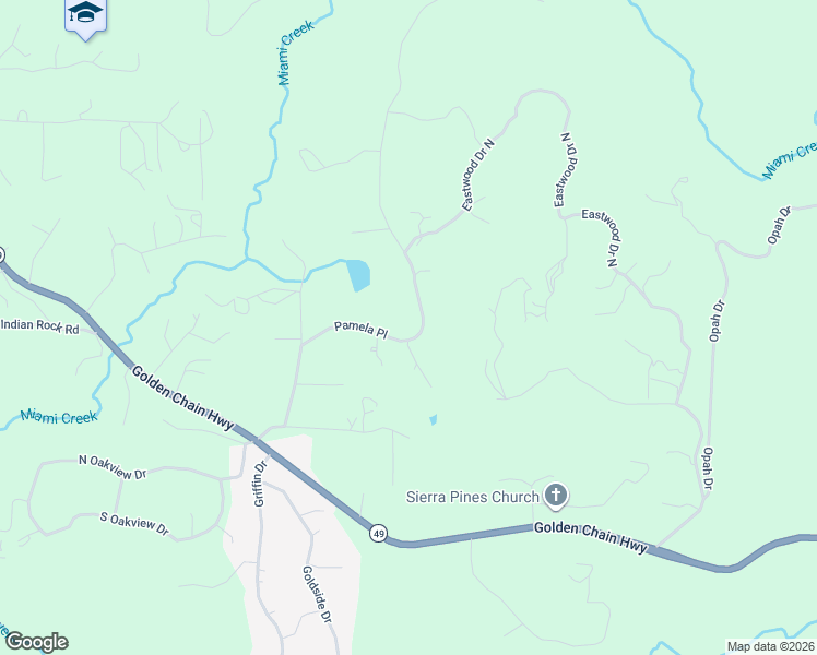 map of restaurants, bars, coffee shops, grocery stores, and more near 41250 Pamela Place in Oakhurst