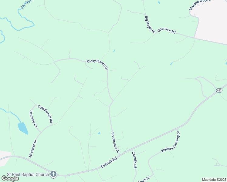 map of restaurants, bars, coffee shops, grocery stores, and more near 1001-1113 Rocky Branch Drive in Forest