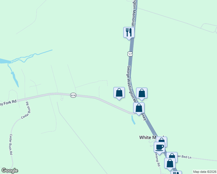 map of restaurants, bars, coffee shops, grocery stores, and more near 6610 Richneck Road in Gloucester County