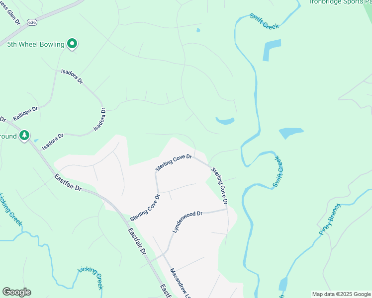 map of restaurants, bars, coffee shops, grocery stores, and more near 11106 Sterling Cove Drive in Chesterfield
