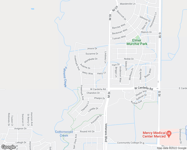 map of restaurants, bars, coffee shops, grocery stores, and more near 704 Heitz Way in Merced