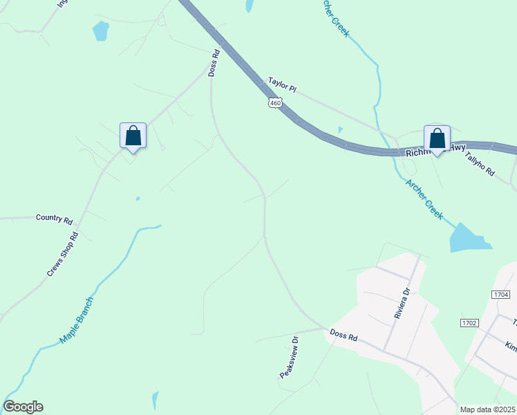 map of restaurants, bars, coffee shops, grocery stores, and more near 1438 Doss Road in Concord