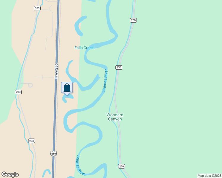 map of restaurants, bars, coffee shops, grocery stores, and more near 4039 County Road 250 in Durango