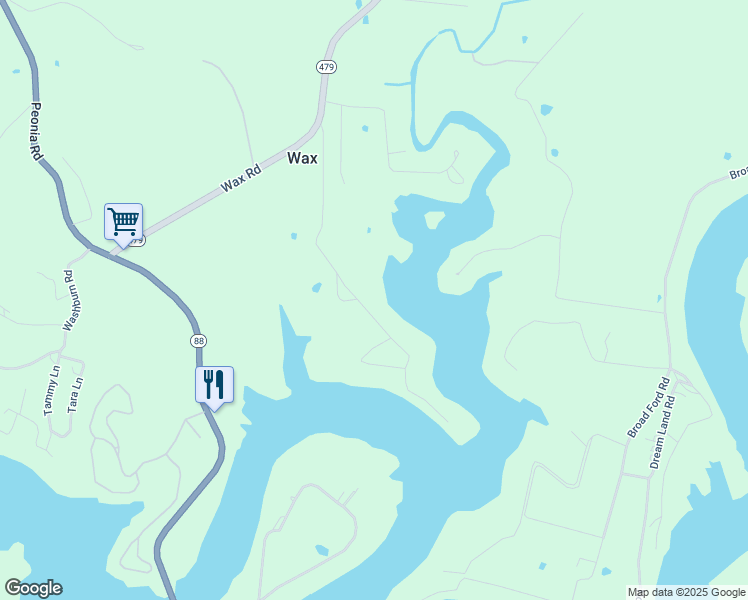 map of restaurants, bars, coffee shops, grocery stores, and more near Leslie Lane in Clarkson