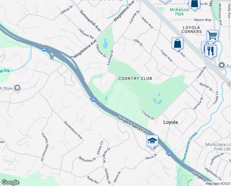 map of restaurants, bars, coffee shops, grocery stores, and more near 1669 Whitham Avenue in Los Altos
