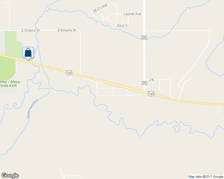 map of restaurants, bars, coffee shops, grocery stores, and more near 28260 U.S. 160 in Cortez