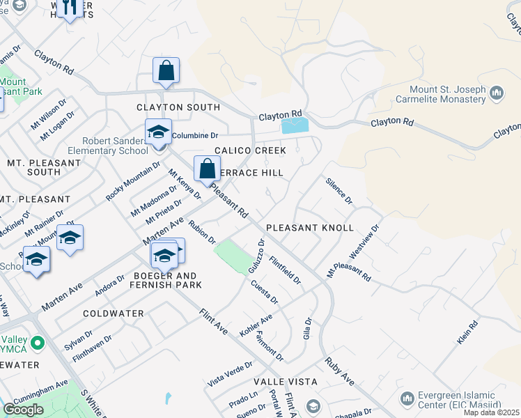 map of restaurants, bars, coffee shops, grocery stores, and more near 1918 Winding Creek Court in San Jose