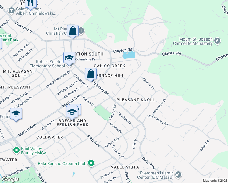 map of restaurants, bars, coffee shops, grocery stores, and more near 1918 Winding Creek Court in San Jose