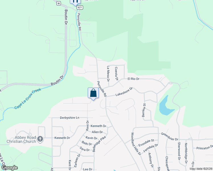 map of restaurants, bars, coffee shops, grocery stores, and more near 1904 El Rio Drive in Cape Girardeau
