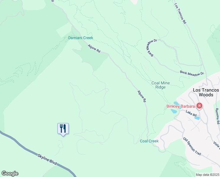 map of restaurants, bars, coffee shops, grocery stores, and more near 5660 Alpine Road in Portola Valley