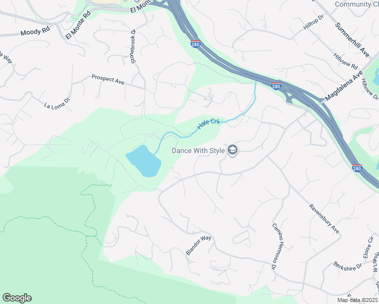 map of restaurants, bars, coffee shops, grocery stores, and more near 24301 Elise Court in Los Altos Hills
