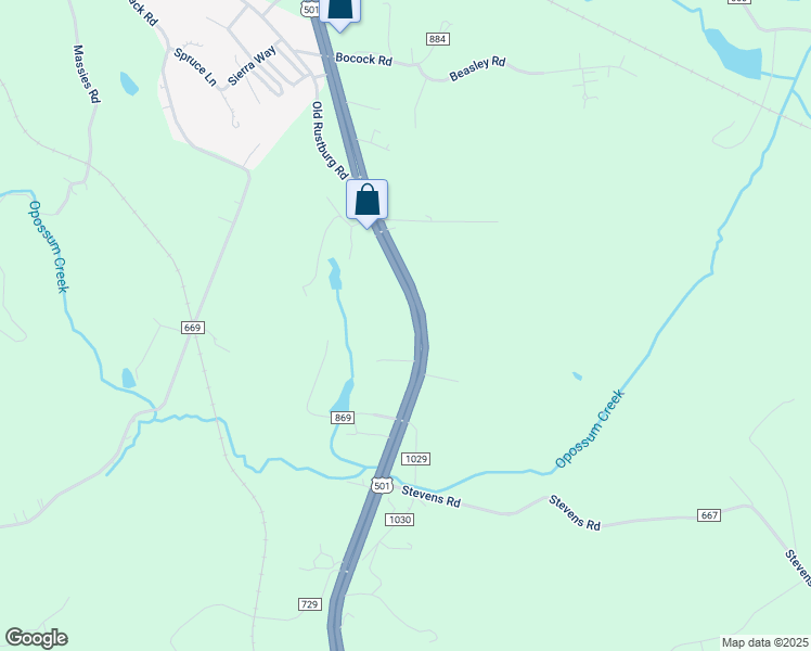 map of restaurants, bars, coffee shops, grocery stores, and more near 5412 Campbell Highway in Lynchburg