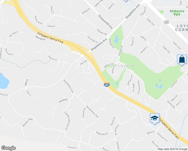 map of restaurants, bars, coffee shops, grocery stores, and more near 11711 Putter Way in Los Altos