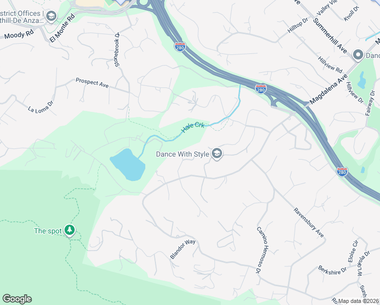 map of restaurants, bars, coffee shops, grocery stores, and more near 24292 Elise Court in Los Altos Hills