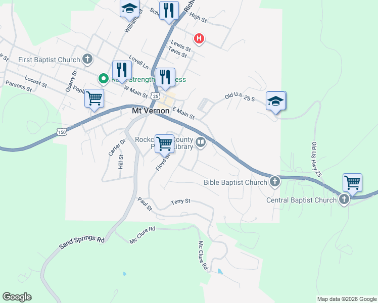 map of restaurants, bars, coffee shops, grocery stores, and more near 85 Joyce Street in Mount Vernon
