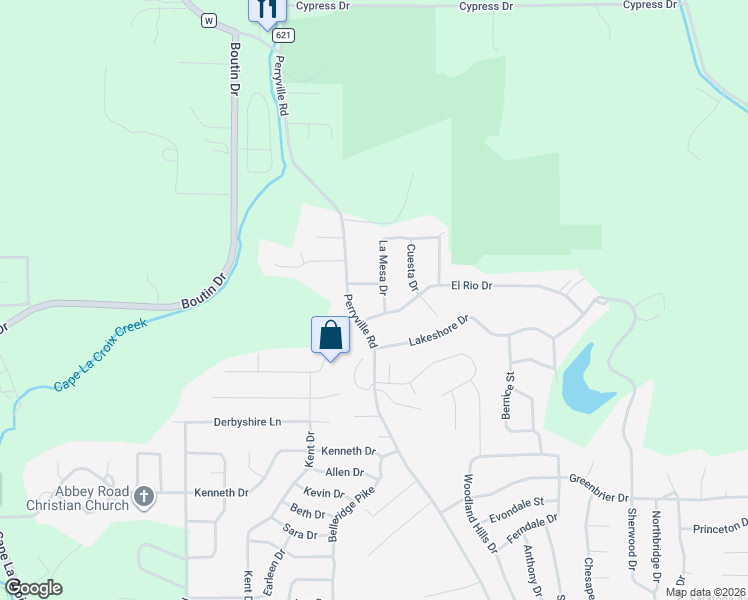 map of restaurants, bars, coffee shops, grocery stores, and more near 1904 El Rio Drive in Cape Girardeau