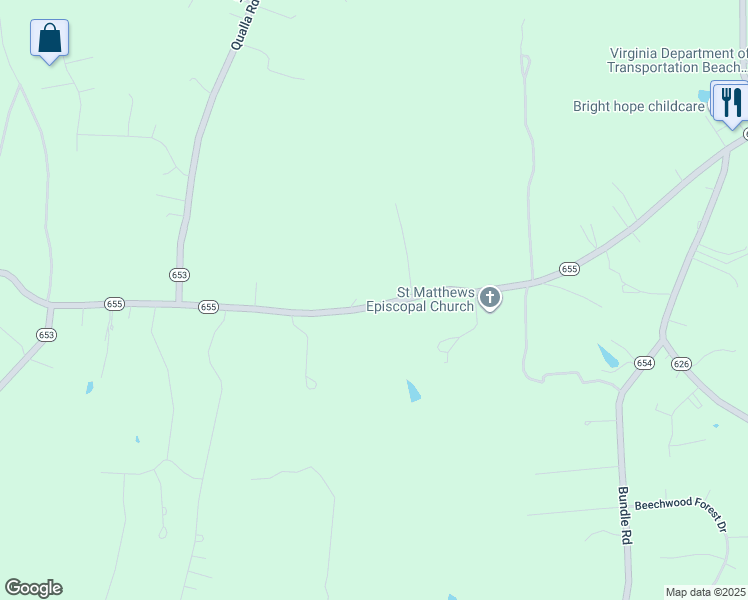 map of restaurants, bars, coffee shops, grocery stores, and more near 12116 Beach Road in Chesterfield