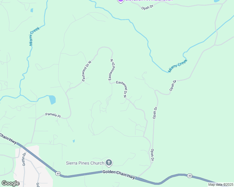map of restaurants, bars, coffee shops, grocery stores, and more near 46520 Eastwood Drive North in Oakhurst