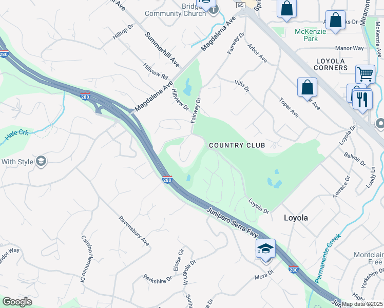 map of restaurants, bars, coffee shops, grocery stores, and more near 1627 Shirley Avenue in Los Altos
