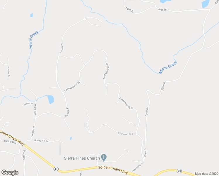 map of restaurants, bars, coffee shops, grocery stores, and more near 46520 Eastwood Drive North in Oakhurst