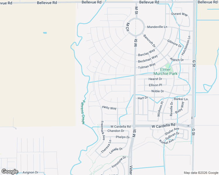 map of restaurants, bars, coffee shops, grocery stores, and more near 699 Marybelle Drive in Merced