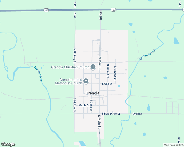 map of restaurants, bars, coffee shops, grocery stores, and more near West Chestnut Street in Grenola
