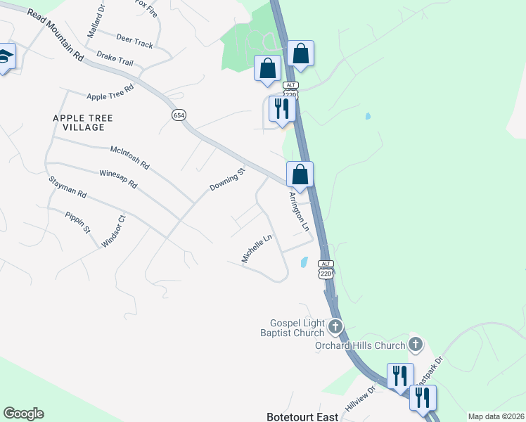 map of restaurants, bars, coffee shops, grocery stores, and more near 28 Primrose Court in Cloverdale