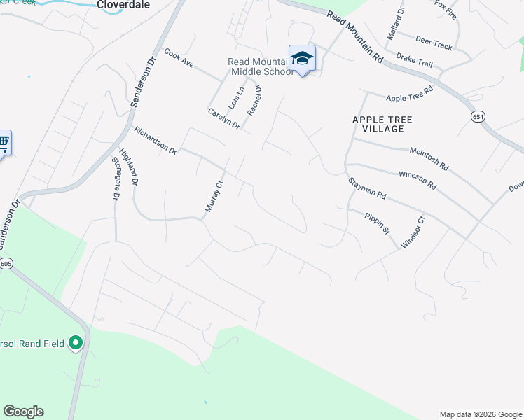 map of restaurants, bars, coffee shops, grocery stores, and more near 7450 McConnell Road in Hollins