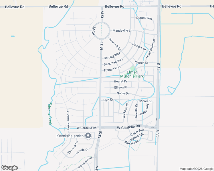 map of restaurants, bars, coffee shops, grocery stores, and more near 531 Rowland Court in Merced
