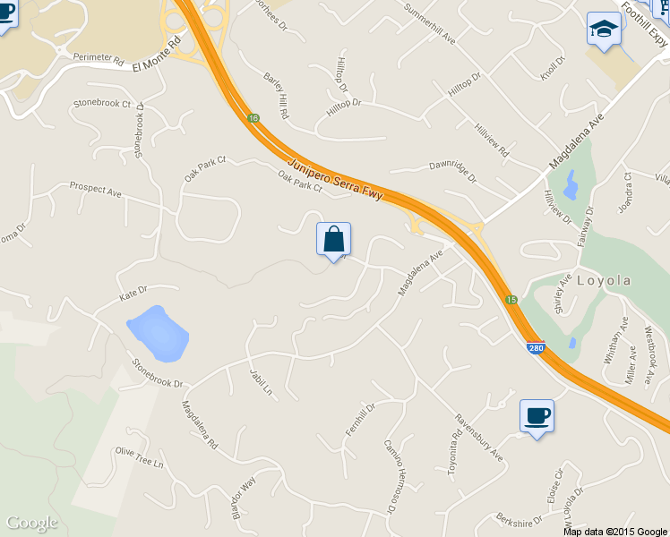 map of restaurants, bars, coffee shops, grocery stores, and more near 11660 Dawson Drive in Los Altos Hills