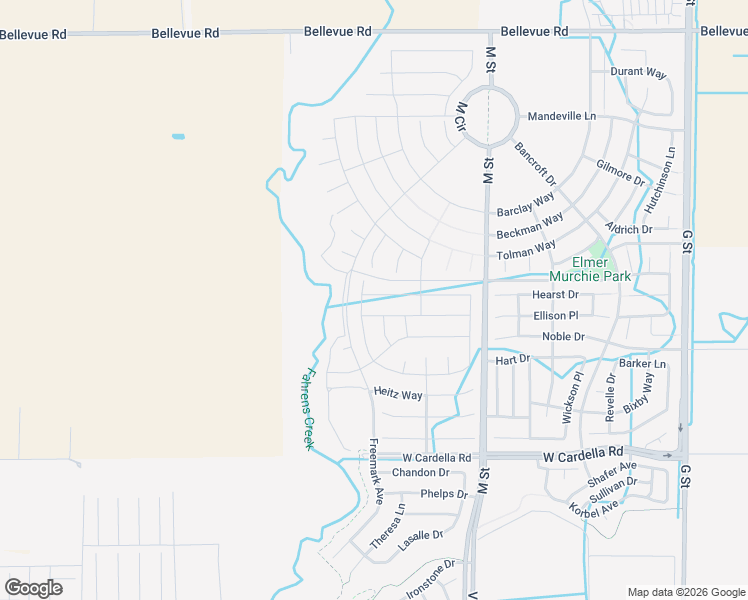 map of restaurants, bars, coffee shops, grocery stores, and more near 699 Marybelle Drive in Merced