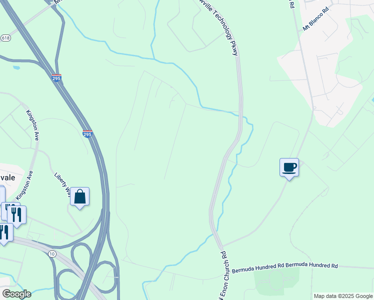 map of restaurants, bars, coffee shops, grocery stores, and more near 1901 Meadowville Technology Parkway in Chester