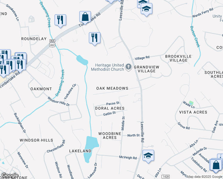 map of restaurants, bars, coffee shops, grocery stores, and more near 209 Farley Branch Drive in Lynchburg