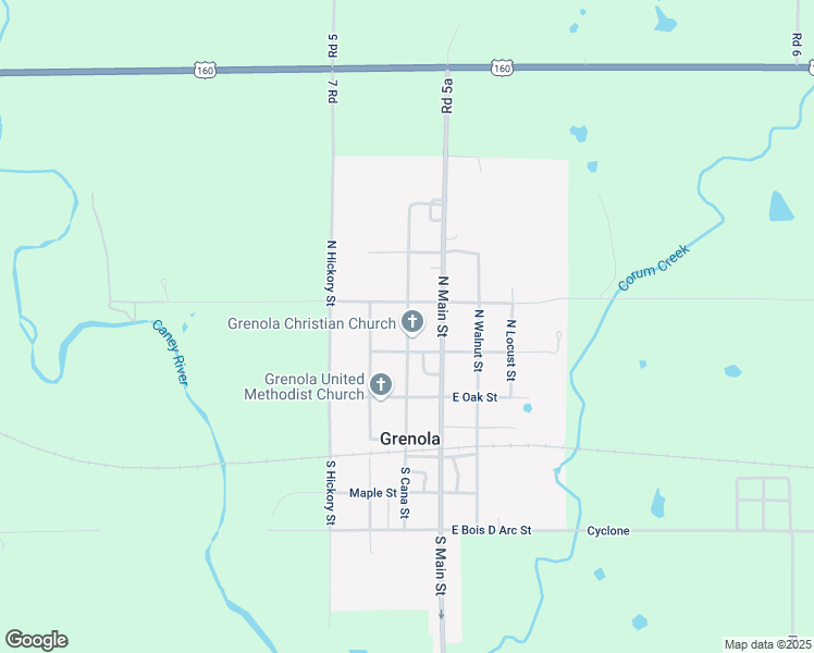 map of restaurants, bars, coffee shops, grocery stores, and more near West Chestnut Street in Grenola