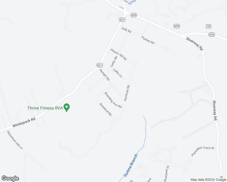 map of restaurants, bars, coffee shops, grocery stores, and more near 14341 Ranger Road in Chesterfield