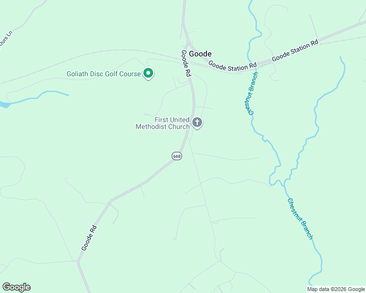 map of restaurants, bars, coffee shops, grocery stores, and more near State Route 668 in Goode