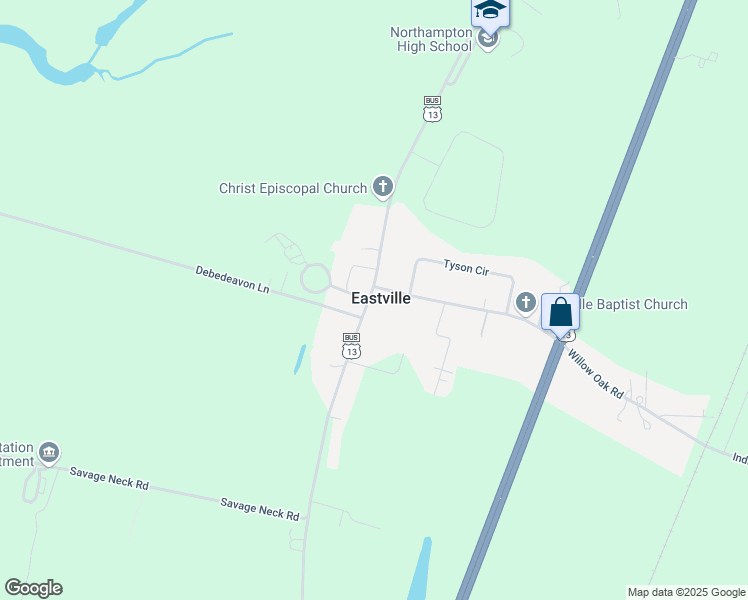 map of restaurants, bars, coffee shops, grocery stores, and more near 16429 Courthouse Road in Cape Charles