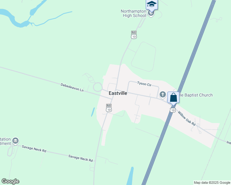 map of restaurants, bars, coffee shops, grocery stores, and more near 16429 Courthouse Road in Cape Charles