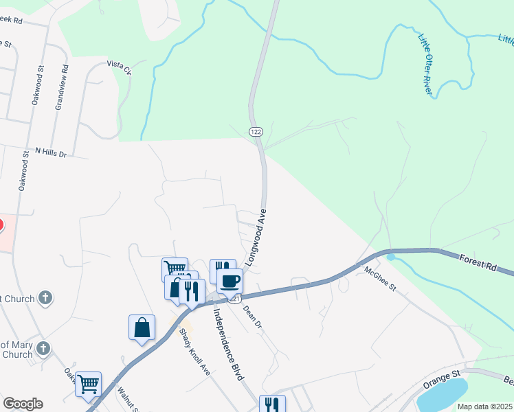 map of restaurants, bars, coffee shops, grocery stores, and more near 1773 Longwood Avenue in Bedford