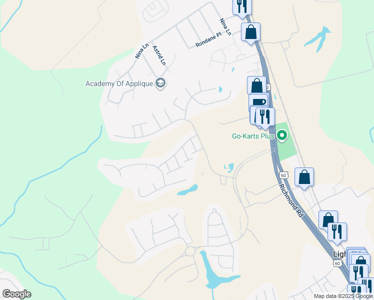 map of restaurants, bars, coffee shops, grocery stores, and more near 4807 House of Lords in Williamsburg