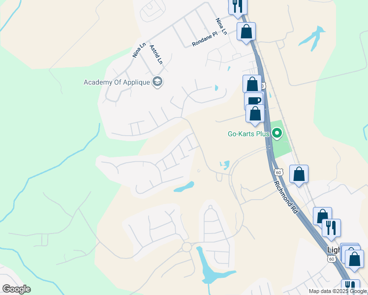 map of restaurants, bars, coffee shops, grocery stores, and more near 4807 House of Lords in Williamsburg