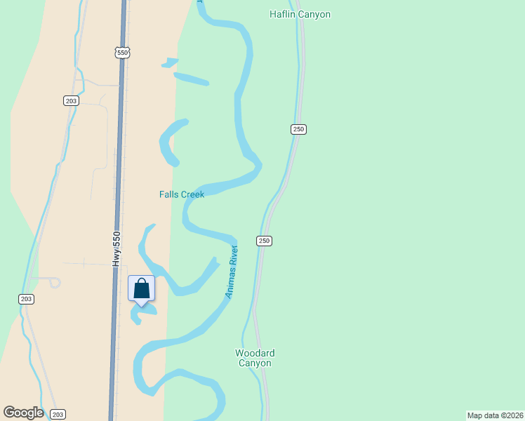 map of restaurants, bars, coffee shops, grocery stores, and more near 4311 County Road 250 in Durango