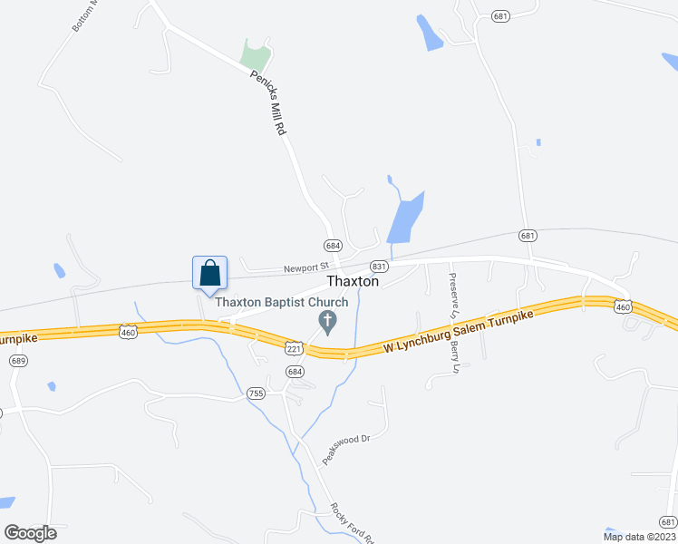 map of restaurants, bars, coffee shops, grocery stores, and more near in Thaxton