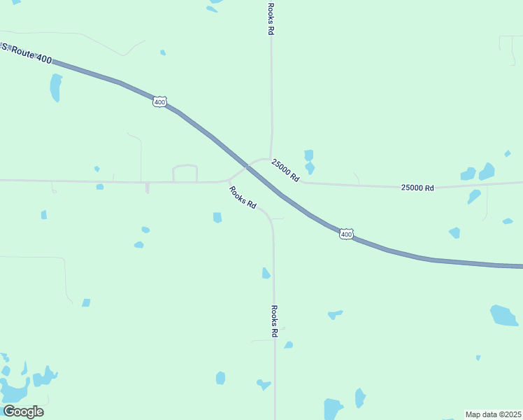 map of restaurants, bars, coffee shops, grocery stores, and more near Rooks Road in Parsons