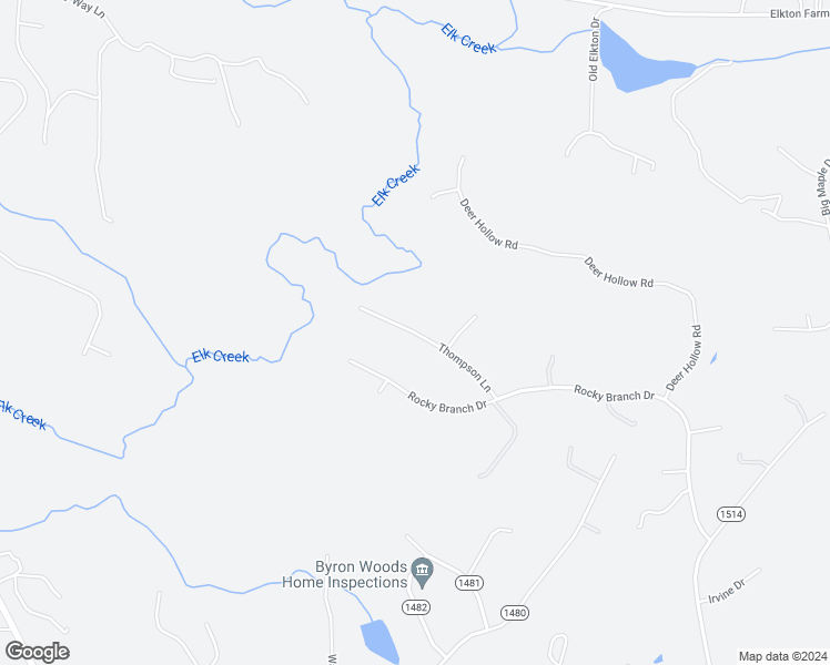 map of restaurants, bars, coffee shops, grocery stores, and more near 1251 Thompson Lane in Forest