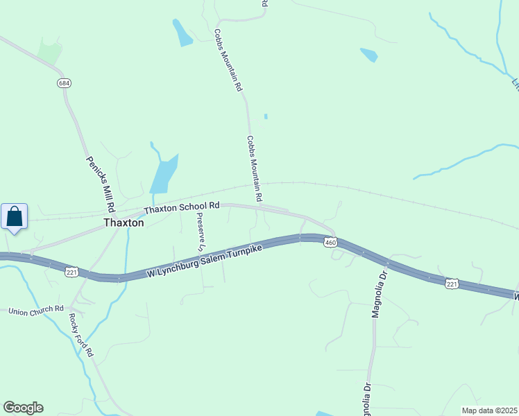 map of restaurants, bars, coffee shops, grocery stores, and more near 1245 Thaxton School Road in Thaxton