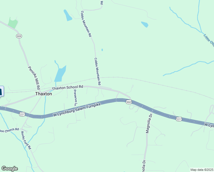 map of restaurants, bars, coffee shops, grocery stores, and more near 1245 Thaxton School Road in Thaxton