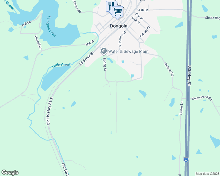 map of restaurants, bars, coffee shops, grocery stores, and more near Arrow Head Estates in Dongola