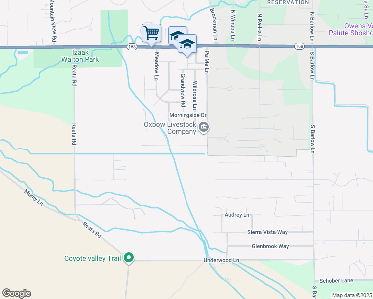 map of restaurants, bars, coffee shops, grocery stores, and more near 2978 Indian Creek Drive in Bishop